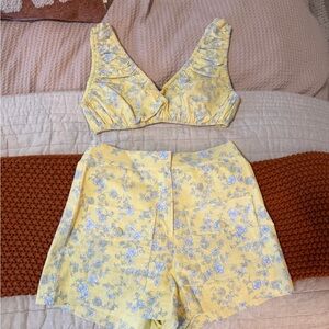 Floral Yellow Two-Piece Set